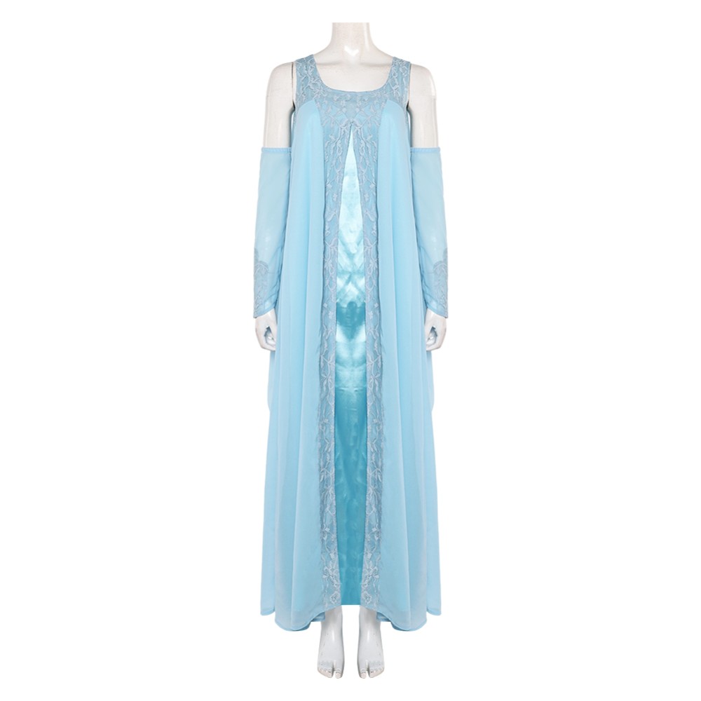 Padme Amidala Woman Blue Nightgown Party Suit Cosplay Costume Halloween Carnival