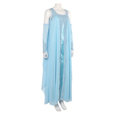 Padme Amidala Woman Blue Nightgown Party Suit Cosplay Costume Halloween Carnival