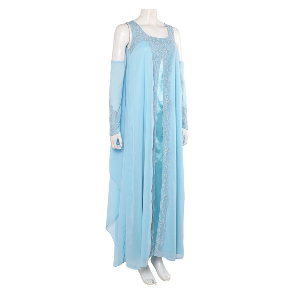 Padme Amidala Woman Blue Nightgown Party Suit Cosplay Costume Halloween Carnival