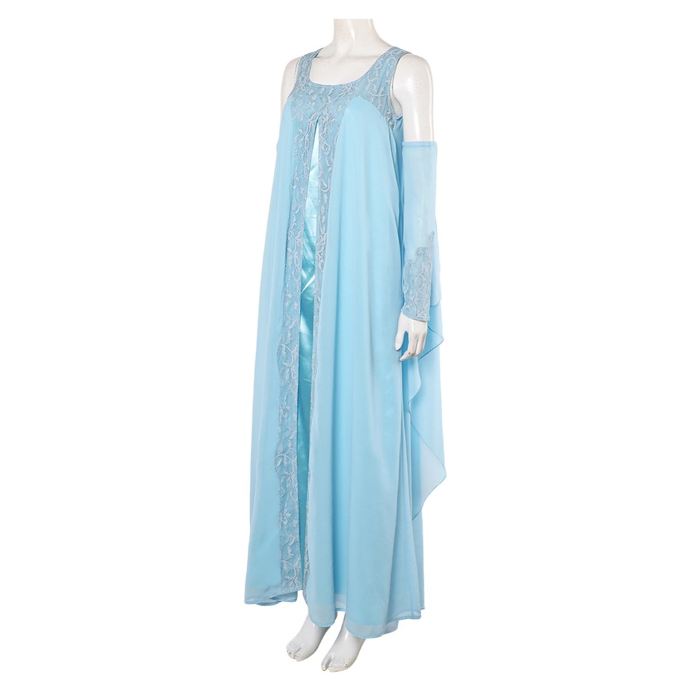 Padme Amidala Woman Blue Nightgown Party Suit Cosplay Costume Halloween Carnival
