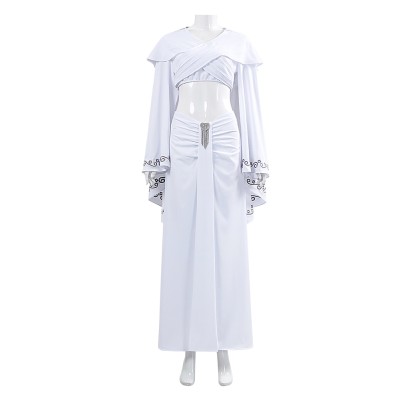 Padmé Amidala White Dress Cosplay Costume Halloween Carnival Outfit