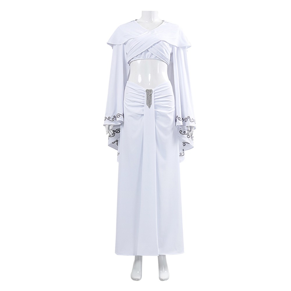 Padmé Amidala White Dress Cosplay Costume Halloween Carnival Outfit