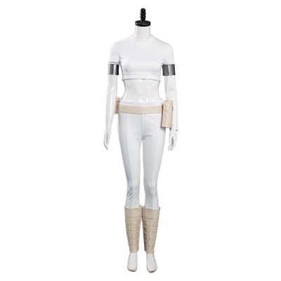 Padme Amidala White Suit Cosplay Costume Halloween Carnival Outfit