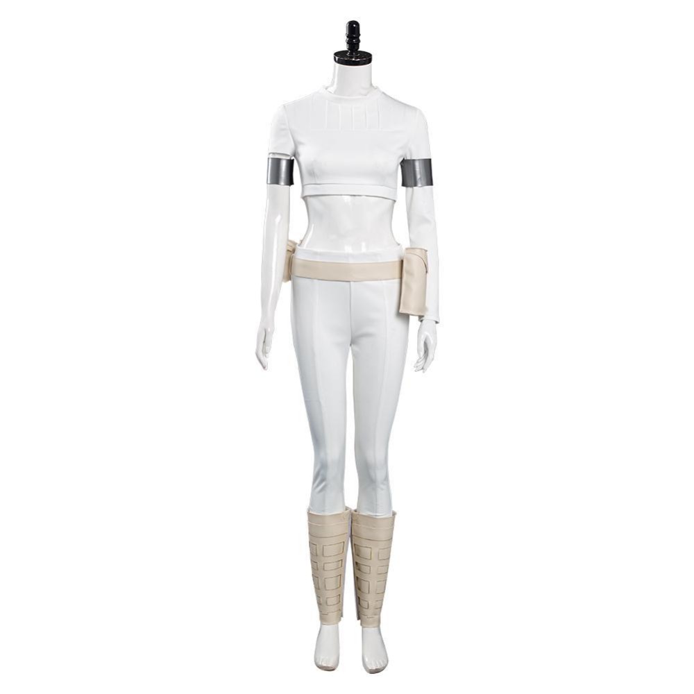 Padme Amidala White Suit Cosplay Costume Halloween Carnival Outfit