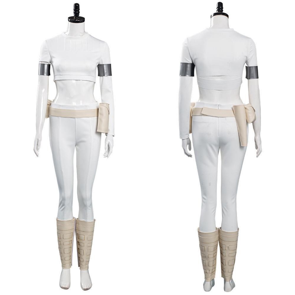 Padme Amidala White Suit Cosplay Costume Halloween Carnival Outfit