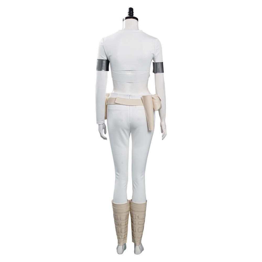 Padme Amidala White Suit Cosplay Costume Halloween Carnival Outfit