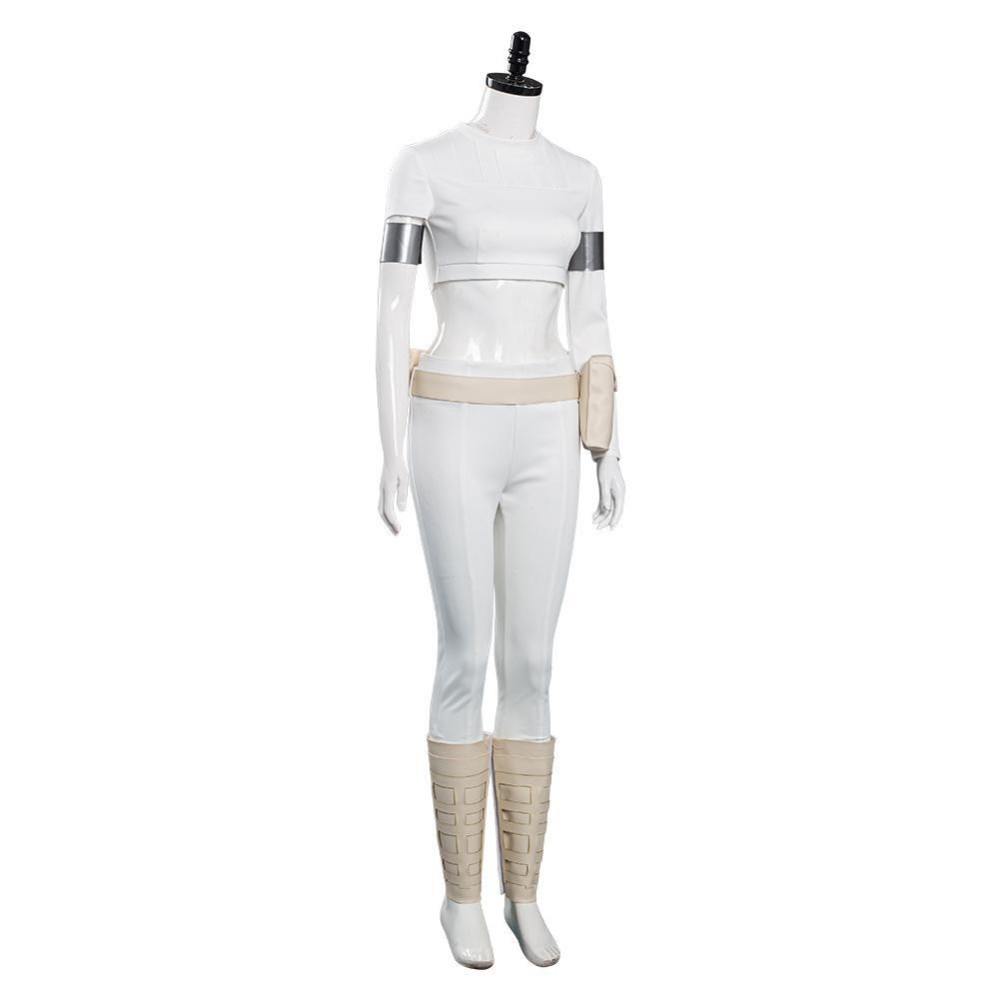 Padme Amidala White Suit Cosplay Costume Halloween Carnival Outfit
