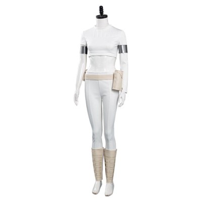 Padme Amidala White Suit Cosplay Costume Halloween Carnival Outfit