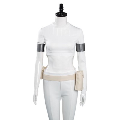 Padme Amidala White Suit Cosplay Costume Halloween Carnival Outfit
