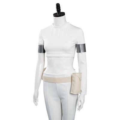 Padme Amidala White Suit Cosplay Costume Halloween Carnival Outfit