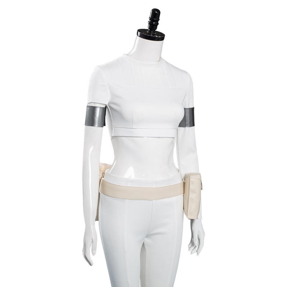 Padme Amidala White Suit Cosplay Costume Halloween Carnival Outfit