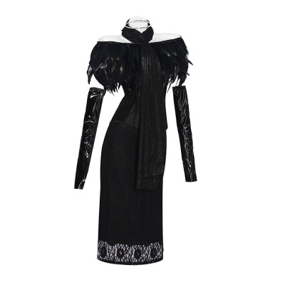 Robe de cosplay à traîne noire de Padme Amidala pour Halloween et carnaval