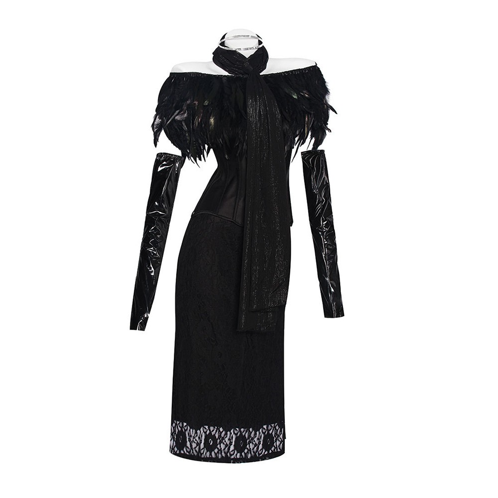 Robe de cosplay à traîne noire de Padme Amidala pour Halloween et carnaval