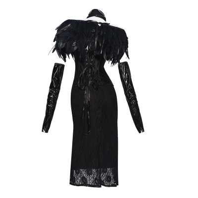 Robe de cosplay à traîne noire de Padme Amidala pour Halloween et carnaval