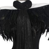 Robe de cosplay à traîne noire de Padme Amidala pour Halloween et carnaval