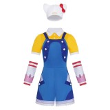 Overwatch OW Juno Women Hello Kitty Blue Cosplay Costume Halloween Carnival Outfit
