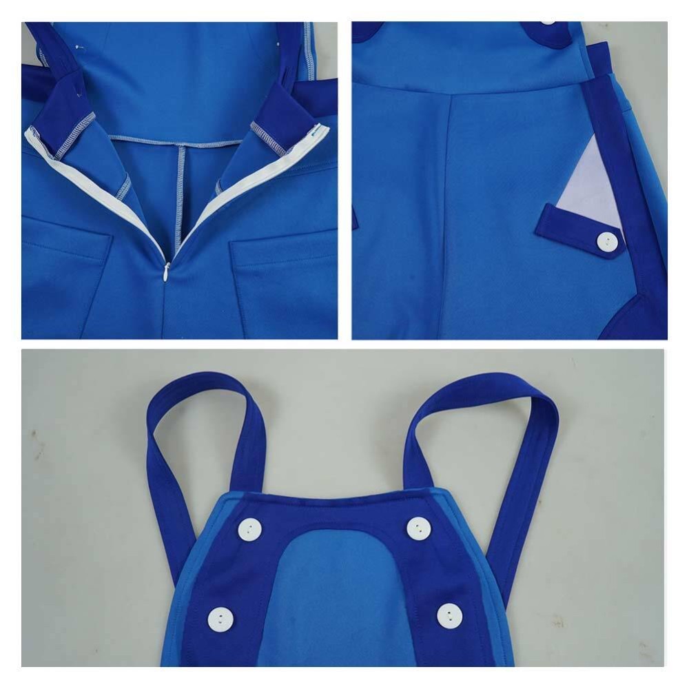 Overwatch OW Juno Women Hello Kitty Blue Cosplay Costume Halloween Carnival Outfit