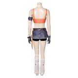 Overwatch Mercy LE SSERAFIM Women Orange Top Shorts Set Cosplay Costume Halloween Carnival Outfit