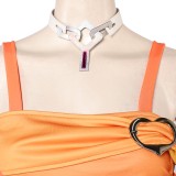 Overwatch Mercy LE SSERAFIM Women Orange Top Shorts Set Cosplay Costume Halloween Carnival Outfit