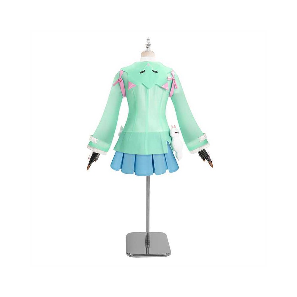 Overwatch Kiriko Rainy Day Skin Blue Coat Skirt Set Cosplay Costume Halloween Carnival Outfit
