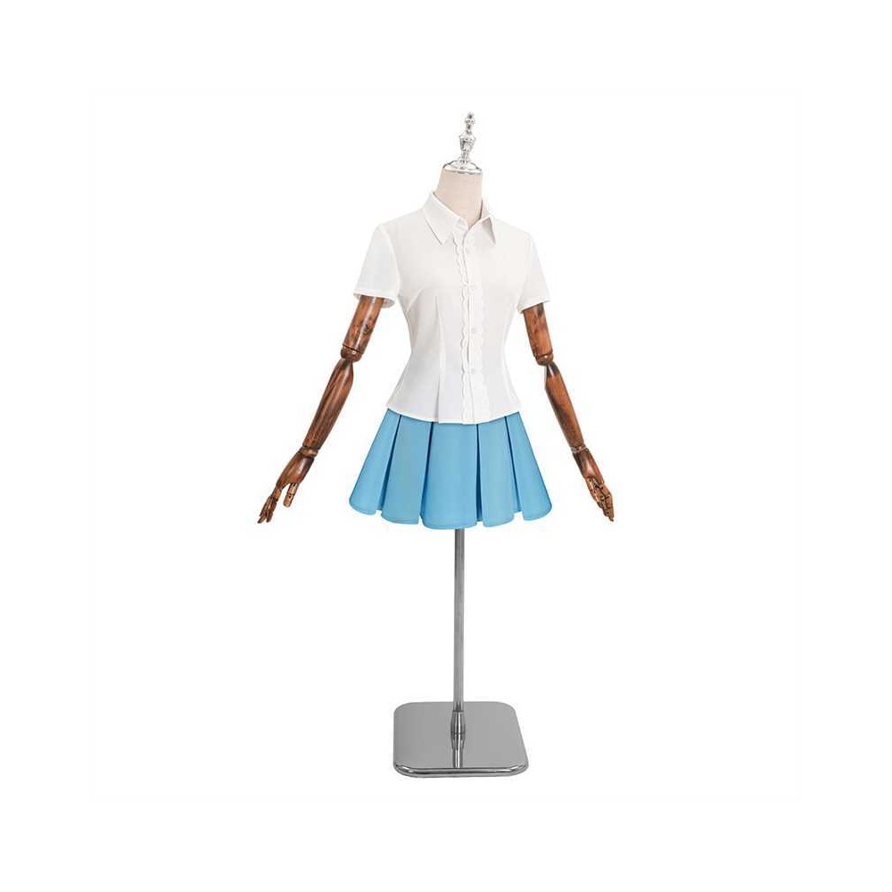 Overwatch Kiriko Rainy Day Skin Blue Coat Skirt Set Cosplay Costume Halloween Carnival Outfit