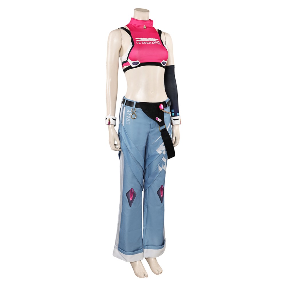 Overwatch Juno LE SSERAFIM Top Pants Set Women Party Cosplay Costume Halloween Carnival Outfit
