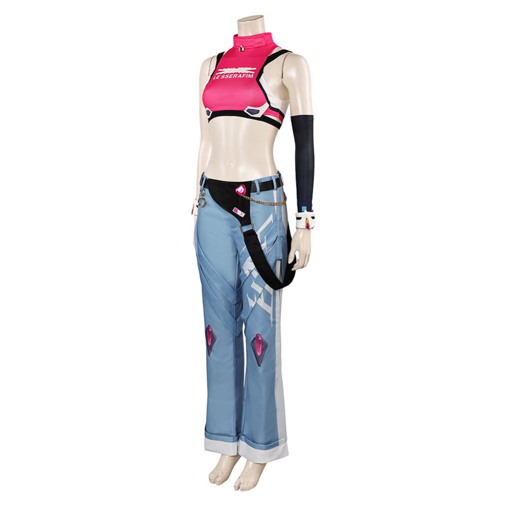 Overwatch Juno LE SSERAFIM Top Pants Set Women Party Cosplay Costume Halloween Carnival Outfit