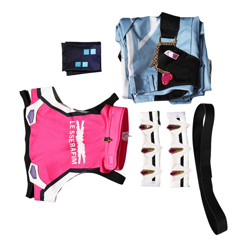 Overwatch Juno LE SSERAFIM Top Pants Set Women Party Cosplay Costume Halloween Carnival Outfit