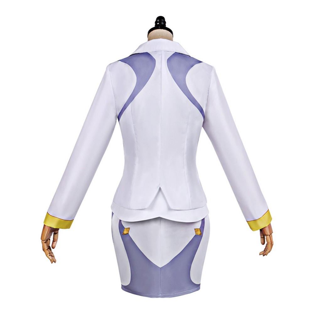 Overwatch Domina Women White Cosplay Costume Halloween Carnival Outfit