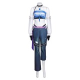 Overwatch D.Va LE SSERAFIM Women Blue Top Pants Cosplay Costume Halloween Carnival Outfit