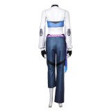 Overwatch D.Va LE SSERAFIM Women Blue Top Pants Cosplay Costume Halloween Carnival Outfit