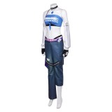 Overwatch D.Va LE SSERAFIM Women Blue Top Pants Cosplay Costume Halloween Carnival Outfit