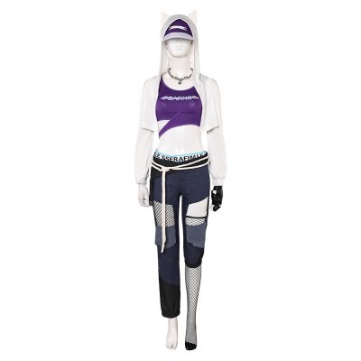 Overwatch Ashe LE SSERAFIM Femmes Ensemble Sweat à Capuche Violet Pantalons Costume Cosplay Halloween Carnaval