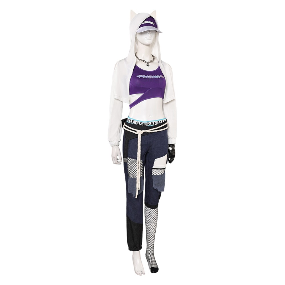 Overwatch Ashe LE SSERAFIM Women Purple Hoodie Pants Set Cosplay Costume Halloween Carnival Outfit