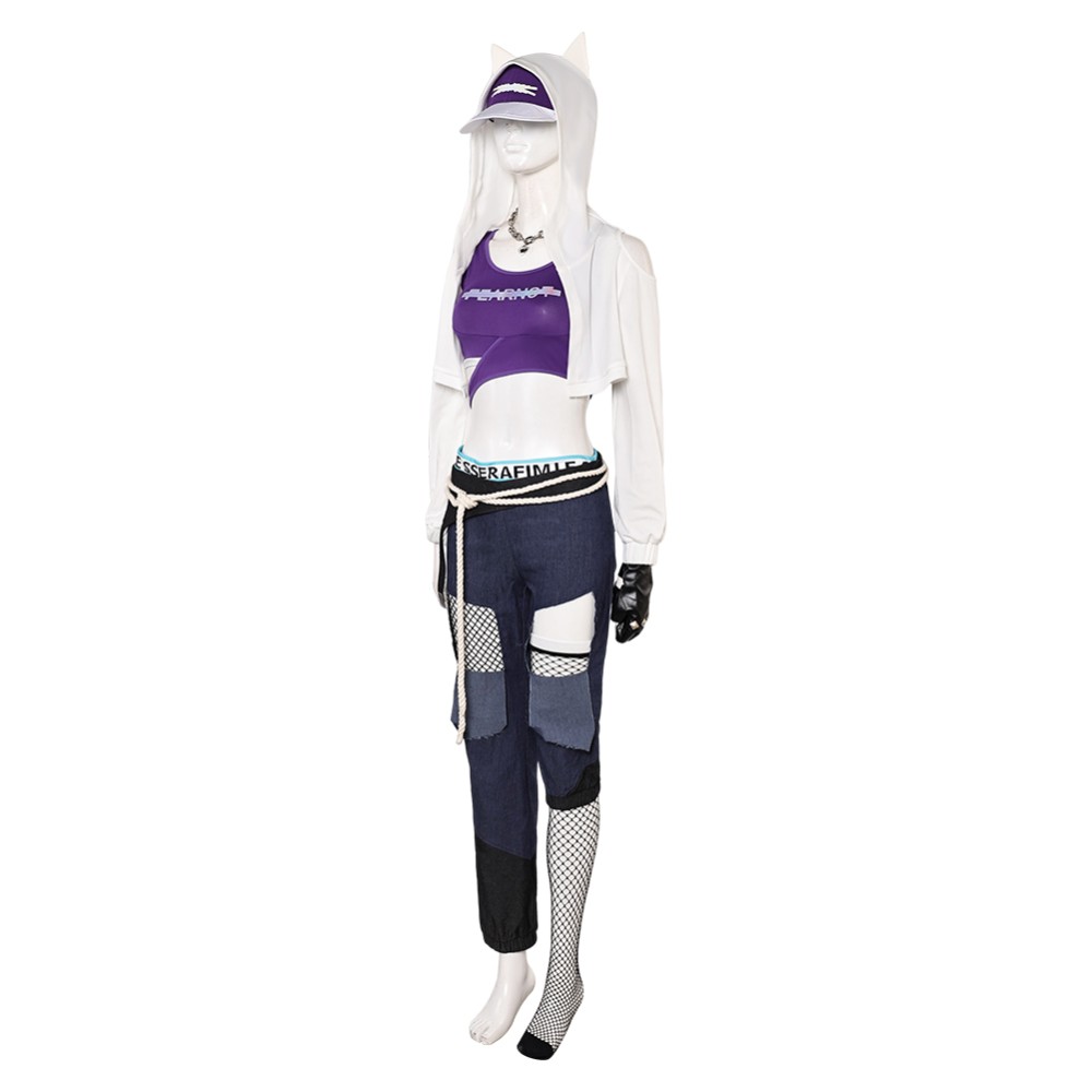 Overwatch Ashe LE SSERAFIM Women Purple Hoodie Pants Set Cosplay Costume Halloween Carnival Outfit