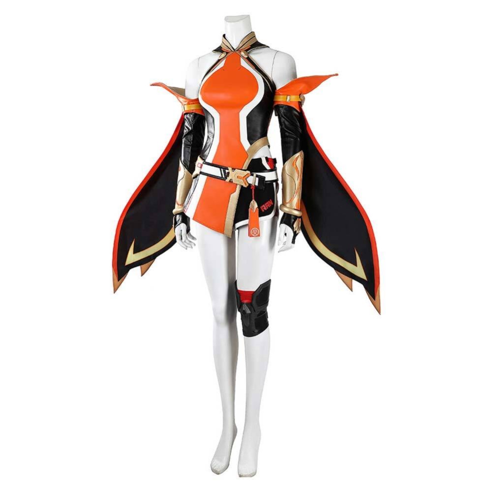 Overwatch Anran Ye Women Orange Cosplay Costume Halloween Carnival Outfit