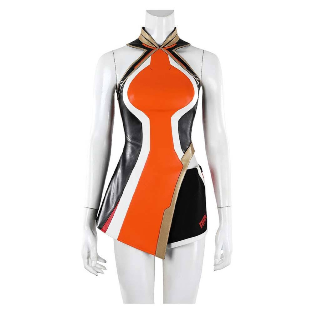 Overwatch Anran Ye Women Orange Cosplay Costume Halloween Carnival Outfit