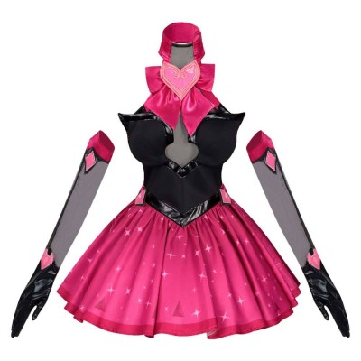 Overwatch 2 D.VA Nocturna Black Pink Dress Cosplay Costume Halloween Carnival Outfit