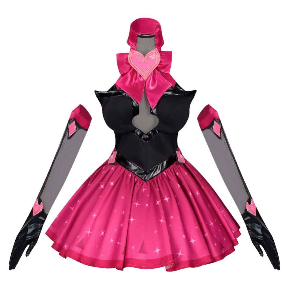 Overwatch 2 D.VA Nocturna Black Pink Dress Cosplay Costume Halloween Carnival Outfit