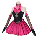 Overwatch 2 D.VA Nocturna Black Pink Dress Cosplay Costume Halloween Carnival Outfit