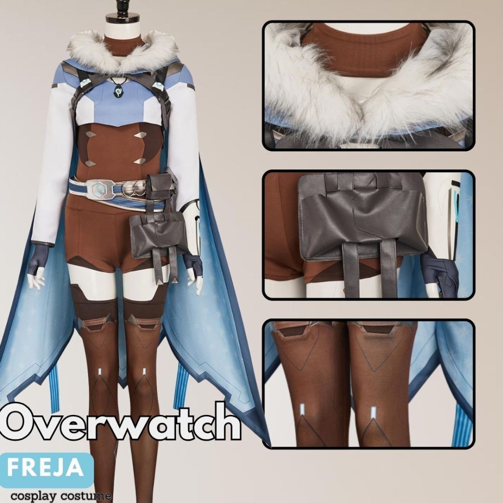 Overwatch Freja Women Fullset Party Cosplay Costume Halloween Carnival Outfit
