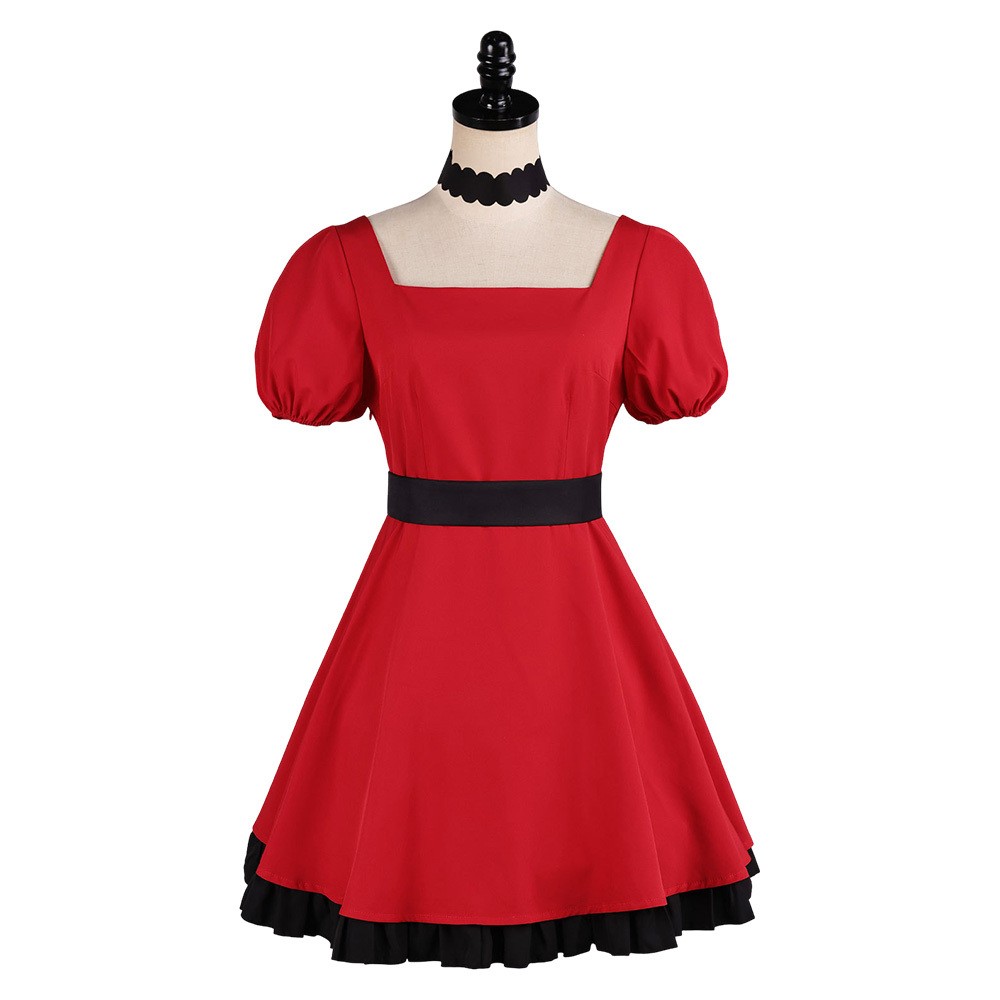 Oshi no Ko Ruby Hoshino Women Red Dress Cosplay Costume Halloween Carnival Outfit