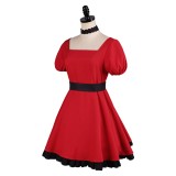 Oshi no Ko Ruby Hoshino Women Red Dress Cosplay Costume Halloween Carnival Outfit