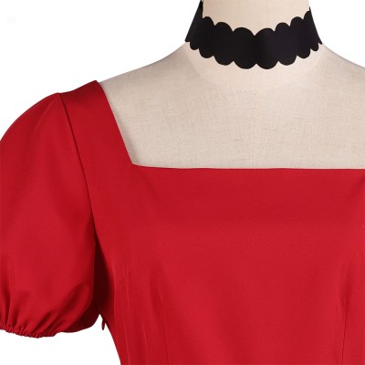 Oshi no Ko Ruby Hoshino Women Red Dress Cosplay Costume Halloween Carnival Outfit