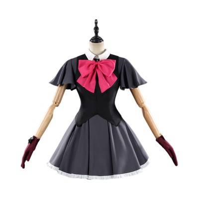 Oshi no Ko Rubii Hoshino Women Black Dress Cosplay Costume Halloween Carnival Outfit
