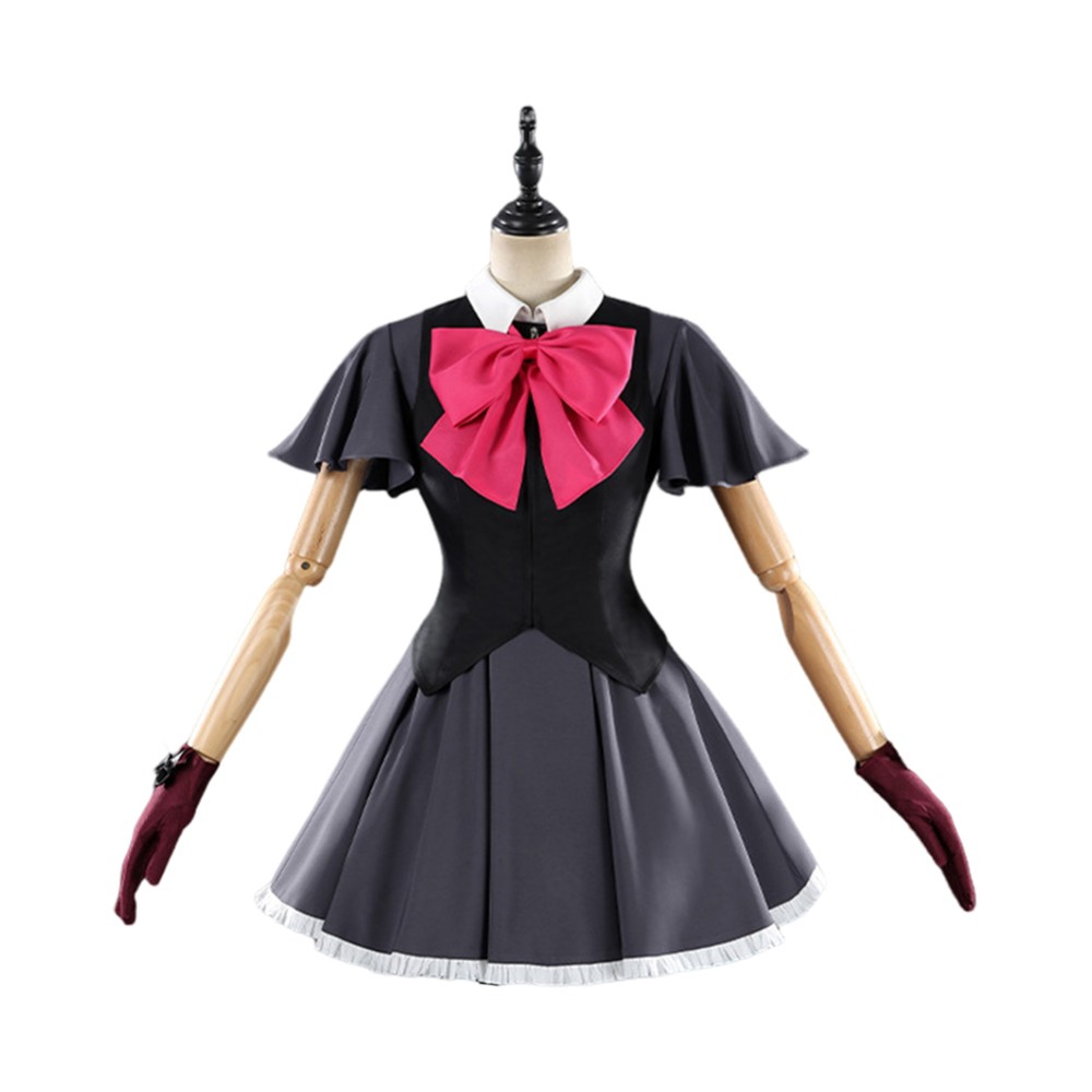 Oshi no Ko Rubii Hoshino Women Black Dress Cosplay Costume Halloween Carnival Outfit