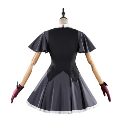 Oshi no Ko Rubii Hoshino Women Black Dress Cosplay Costume Halloween Carnival Outfit
