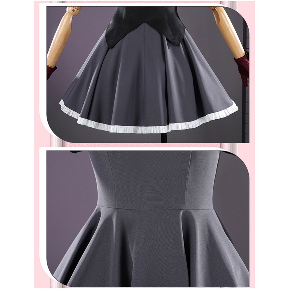 Oshi no Ko Rubii Hoshino Women Black Dress Cosplay Costume Halloween Carnival Outfit