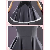 Oshi no Ko Rubii Hoshino Women Black Dress Cosplay Costume Halloween Carnival Outfit