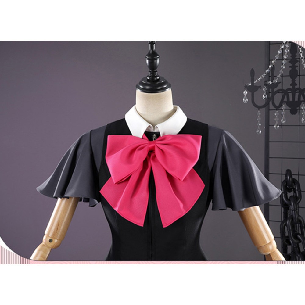 Oshi no Ko Rubii Hoshino Women Black Dress Cosplay Costume Halloween Carnival Outfit